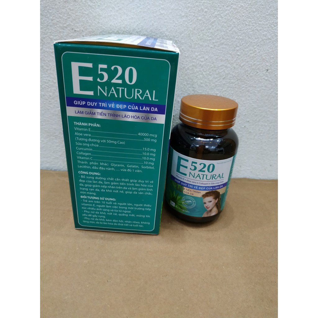 VIÊN UỐNG BỔ SUNG VITAMIN E - ĐẸP DA - MỜ NÁM - SÁNG DA - E520 NATURAL - COLLAGEN - SỮA ONG CHÚA - LÔ HỘI - LỌ 30 VIÊN | BigBuy360 - bigbuy360.vn