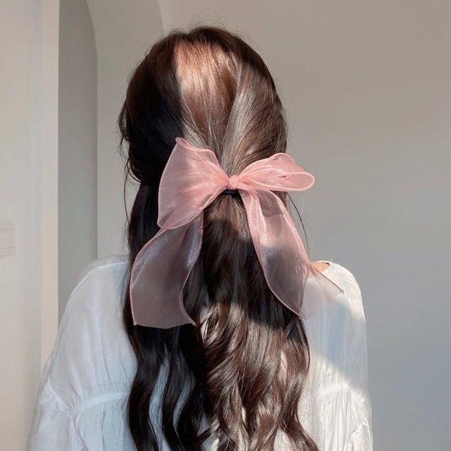 Buộc tóc nơ voan ulzzang tiểu thư