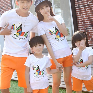 Áo Thun Gia Đình Tay Ngắn In Hình Ngựa Vằn 7 Màu DLX