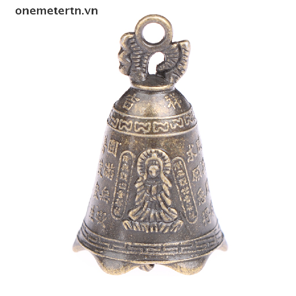 onemetertn  Antique Bell Chinese Mini Sculpture Pray Guanyin Buddha Bell Shui Feng Bell  VN