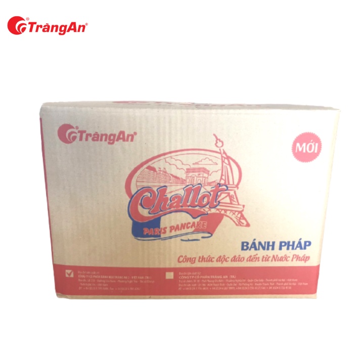 Thùng 20 gói bánh Pháp Challot hỗn hợp 275g giòn xốp, vị trái cây