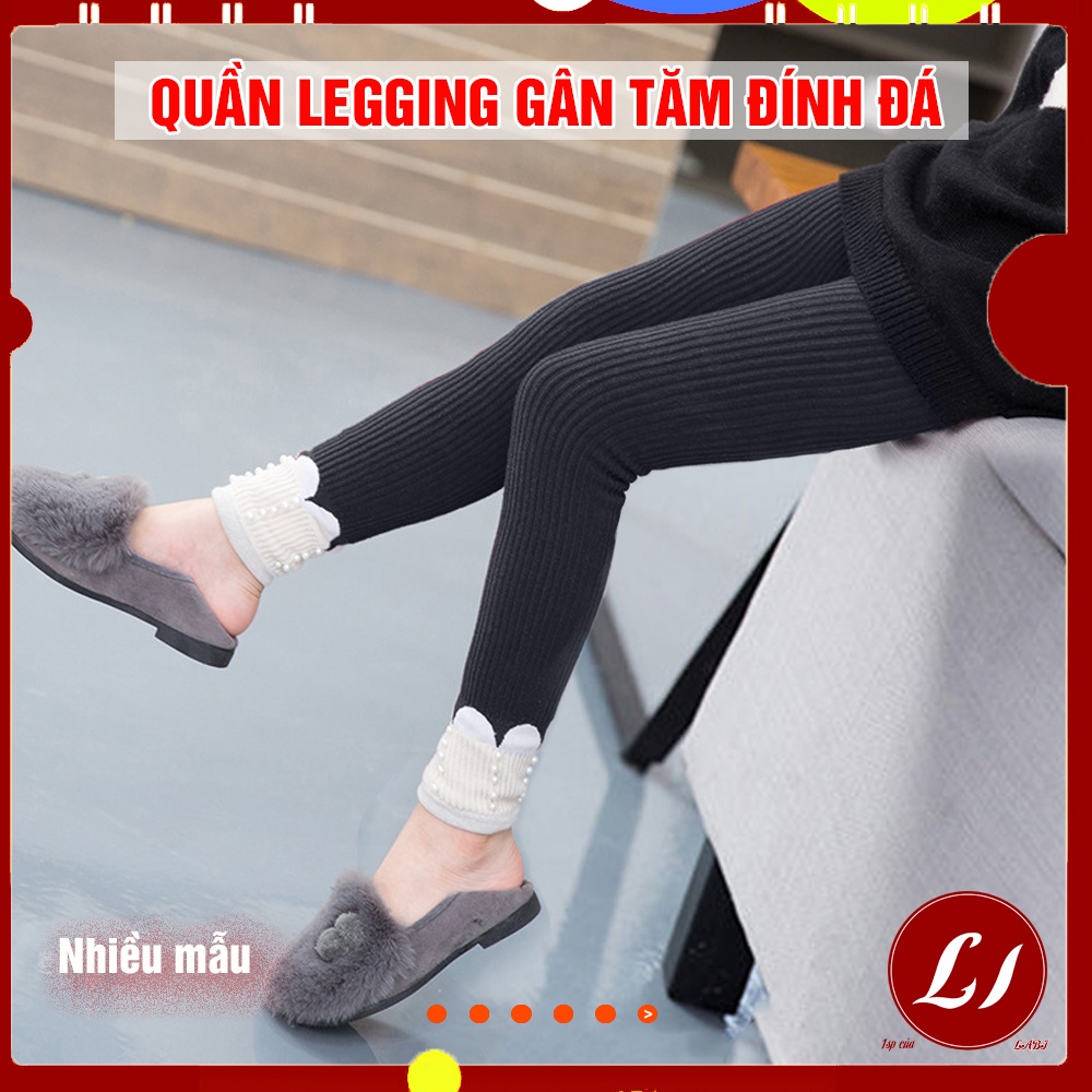 Quần len tăm ĐÍNH ĐÁ dày dặn cho bé 1-4 tuổi