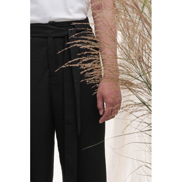 Quần Linen đi biển ống suông lưng cao phối dây đai dài 1,5m | BigBuy360 - bigbuy360.vn