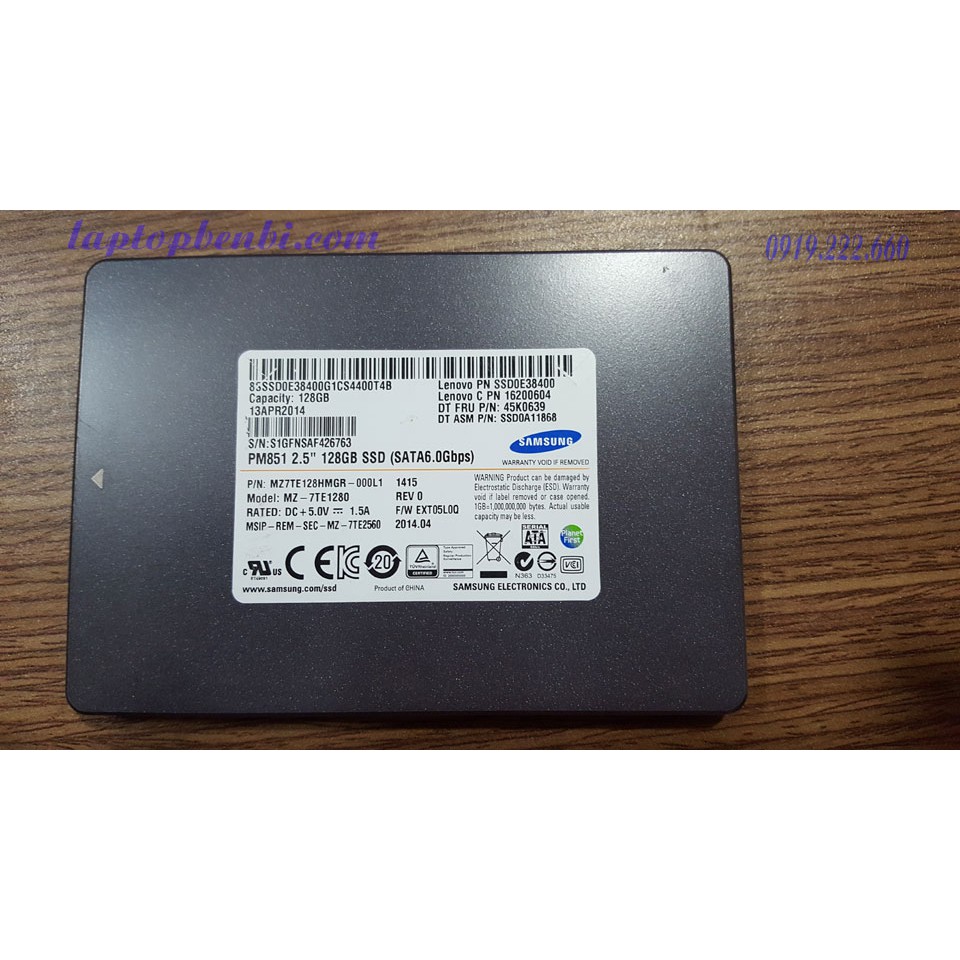 Ổ cứng laptop Samsung PM851 dung lượng 128GB SSD | WebRaoVat - webraovat.net.vn