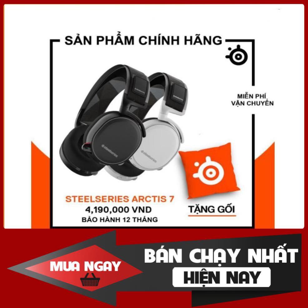 Tai nghe gaming không dây Steelseries Arctis 7 DTS Surround 7.1 (Black) (Tặng gối Steelseries cực chất)