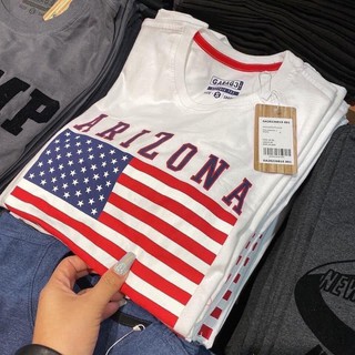 Áo thun Giấy form rộng in hình cờ mỹ phong cách TTSLA0121