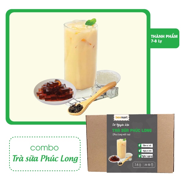 Set nguyên liệu trà sữa phúc long - Nguyên liệu tự làm trà sữa Phúc Long chuẩn vị tại nhà