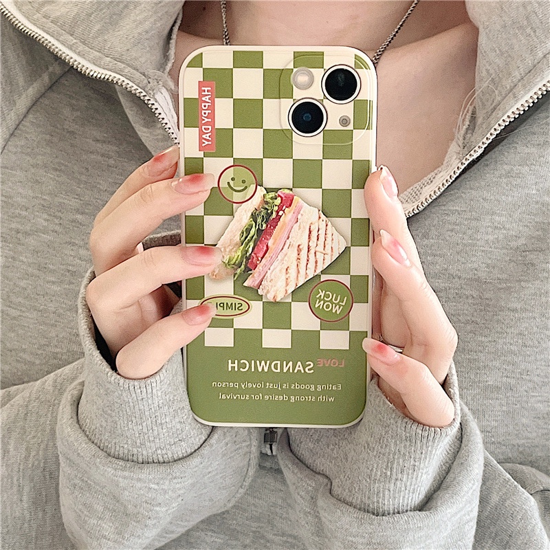 Ốp lưng iphone Ốp Điện Thoại Họa Tiết Bánh Sandwich Cho iPhone 13Promax 6splus/7/7plus/8/8plus/x/xr/14pro/11/12/13/pro/max/plus/promax Dinuo case