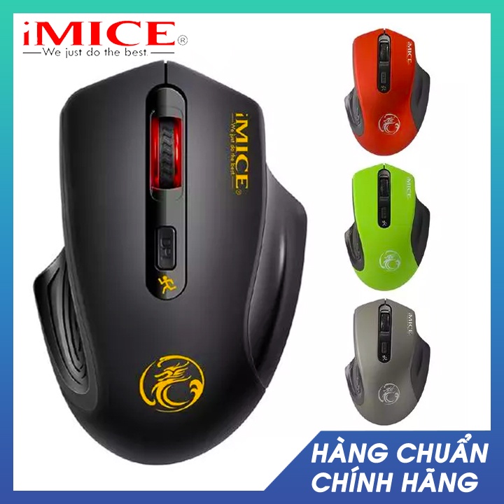 Chuột không dây IMICE G1800 thiết kế hiện đại, cảm giác cầm nắm thoải mái, 1600 DPI, 10 triệu lần click