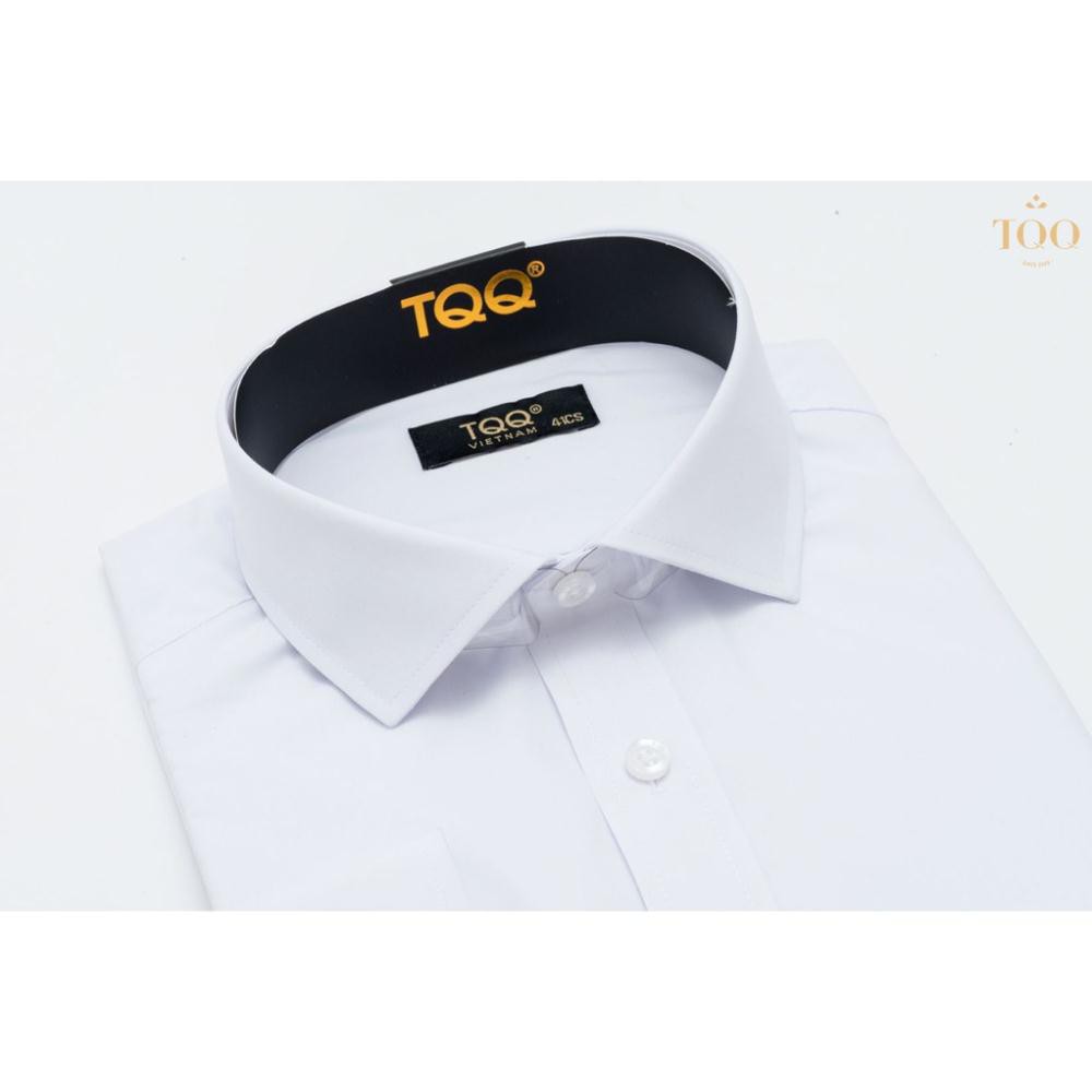 Áo sơ mi nam dài tay TQQ chất sồi màu trắng trơn M001CS | BigBuy360 - bigbuy360.vn