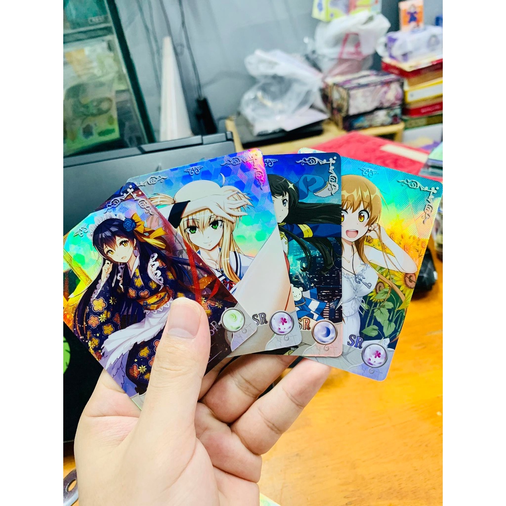 Set 5 ảnh thẻ nhân phẩm Anime Waifu ngẫu nhiên chibi xinh xắn