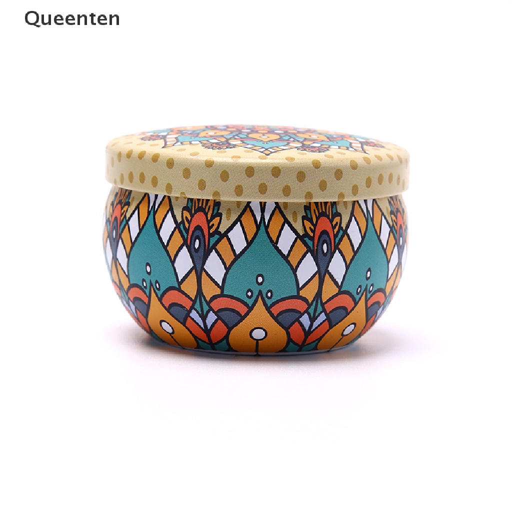 Hộp thiếc đựng trà/kẹo họa tiết hoa phong cách retro