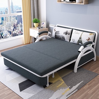 Giường Sofa Thông Minh Khung Thép Chịu Lực 800kg. Giường Gấp Thành Ghế Kích Thước 1m3x1m9, Tặng Gối