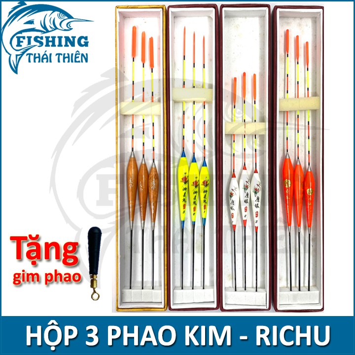 Combo 3 chiếc phao kim câu đơn, câu đài, phao kim Richu nhiều màu sắc