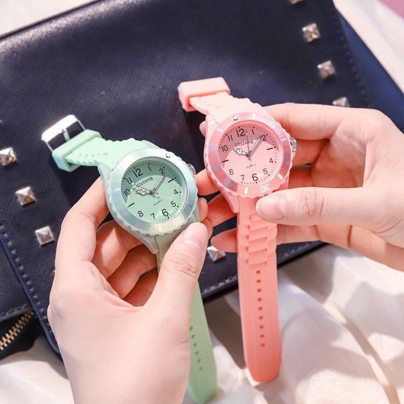 Hàng Có Sẵn Đồng Hồ Đeo Tay Màu Hồng Hoa Anh Đào Dễ Thương Phong Cách Hàn Quốc Đơn Giản Dành Cho Học Sinh Trung Học Bé