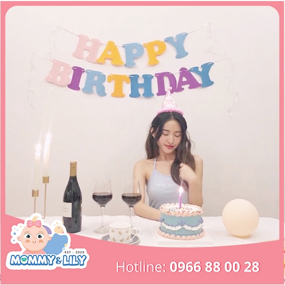 Dây treo chữ Happy Birthday trang trí sinh nhật phong cách Hàn quốc