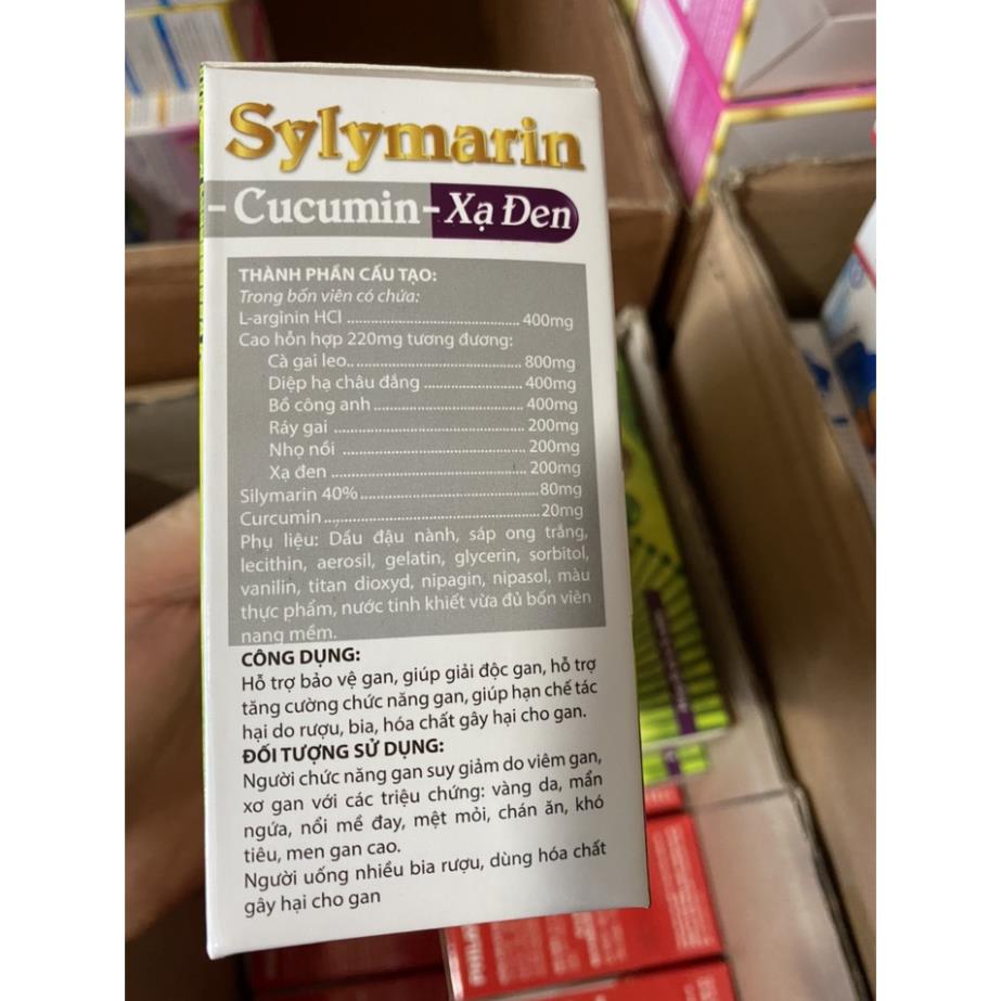 Sylimarin Curcumin xạ đen bổ gan, mát gan, giải độc, hạ men gan, tăng cường chức năng gan silymarin