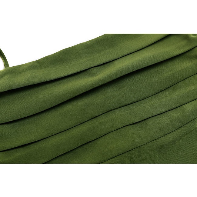 Đầm chữ A hai dây màu xanh lá thời trang mùa hè cho nữ