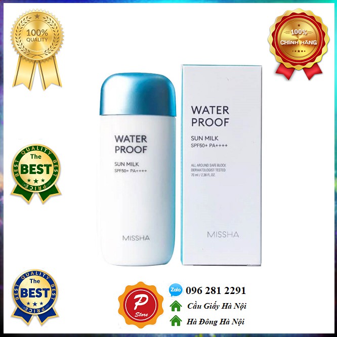 (DATE 6/2021 Thanh ly khong co vo hop)Kem chống nắng Missha All Around Safe Block Water Proof Sun Milk SPF50+/PA+++