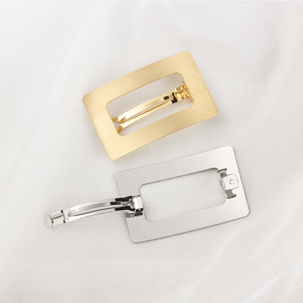 Kẹp tóc kim loại kiểu dáng hình học thời trang độc đáo