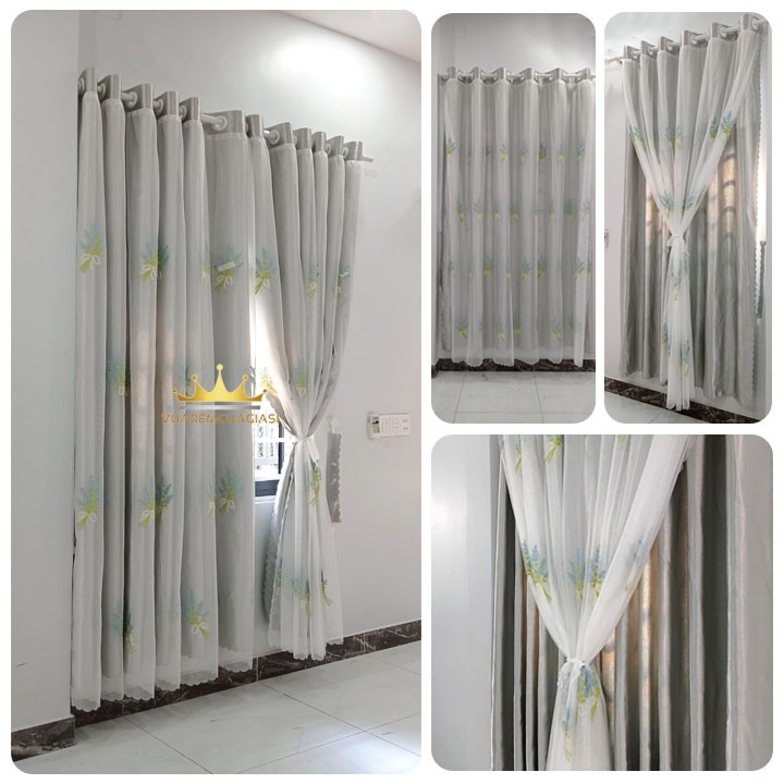 Rèm cửa 2 lớp họa tiết chống nắng trang trí decor nội thất giá rẻ VIP2LORE vuaremgiasi