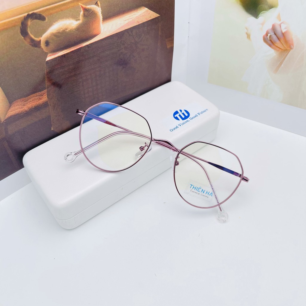 Gọng kính kim loại nam nữ THIÊN HÀ  OPTICAL dáng đa giác nhẹ chống gỉ kiểu dáng thời trang D29213 51-22-143
