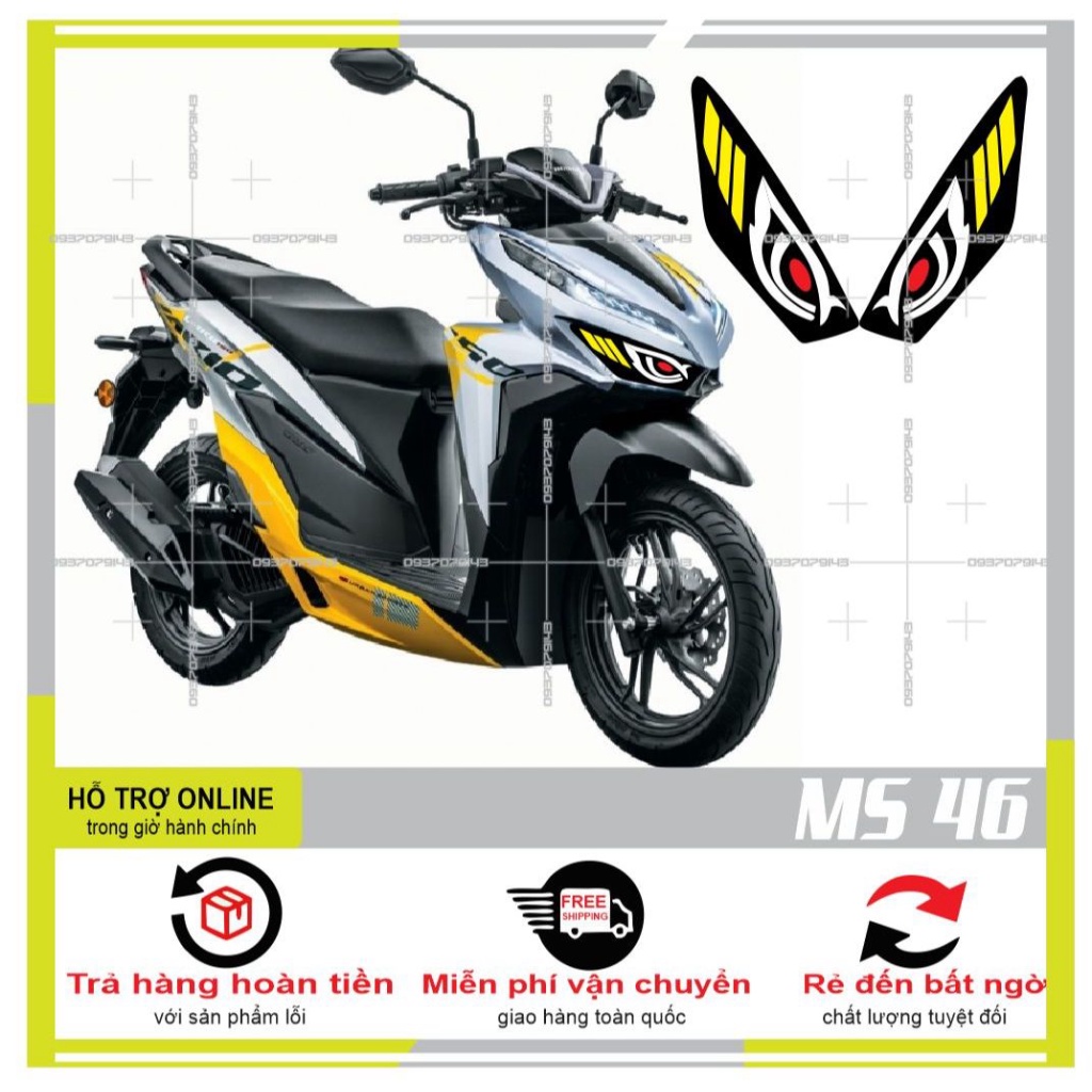 TEM DÁN ĐÈN SƯƠNG MÙ XE VARIO 2020 (DECAL TRONG SUỐT) MS 46 - SHINDECAL 2