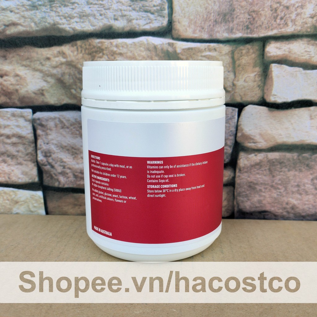 [Bạn mới nhập COSHBM -50% đơn 0Đ] Viên uống Healthy Care Vitamin E 500IU 200 viên hỗ trợ chống lão hóa da 500 IU