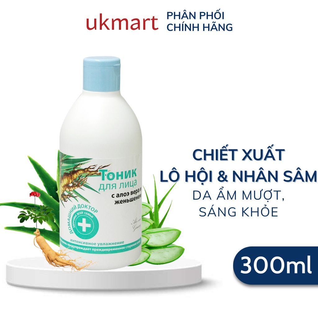 Nước Cân Bằng Da Domashnij Doctor Chiết Xuất Lô Hội Và Nhân Sâm 300ml