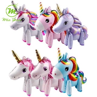 Bóng ngựa pony 3D, bóng hình kì lân, bóng sinh nhật unicorn trang trí sinh nhật màu hồng cho bé gái đẹp