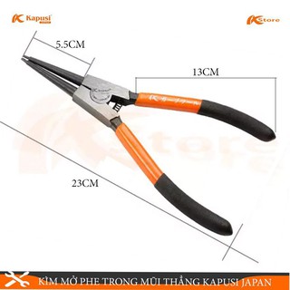 Kìm mở phe trong mũi thẳng kapsui japan 9inch230mm - kìm bóp phe tiêu chuẩn nhật bản