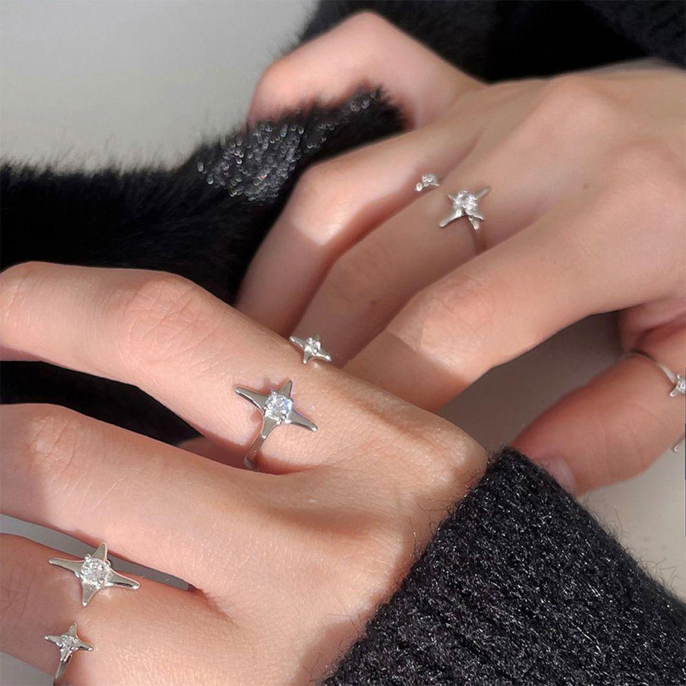 Nhẫn Hở Phong Cách Punk Cổ Điển Thanh Lịch Có Thể Điều Chỉnh Cho Nữ