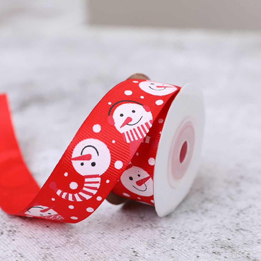 Cuộn dây ruy băng 25mm 10 yard in họa tiết Giáng Sinh đáng yêu dành cho trang trí hộp quà DIY đa năng