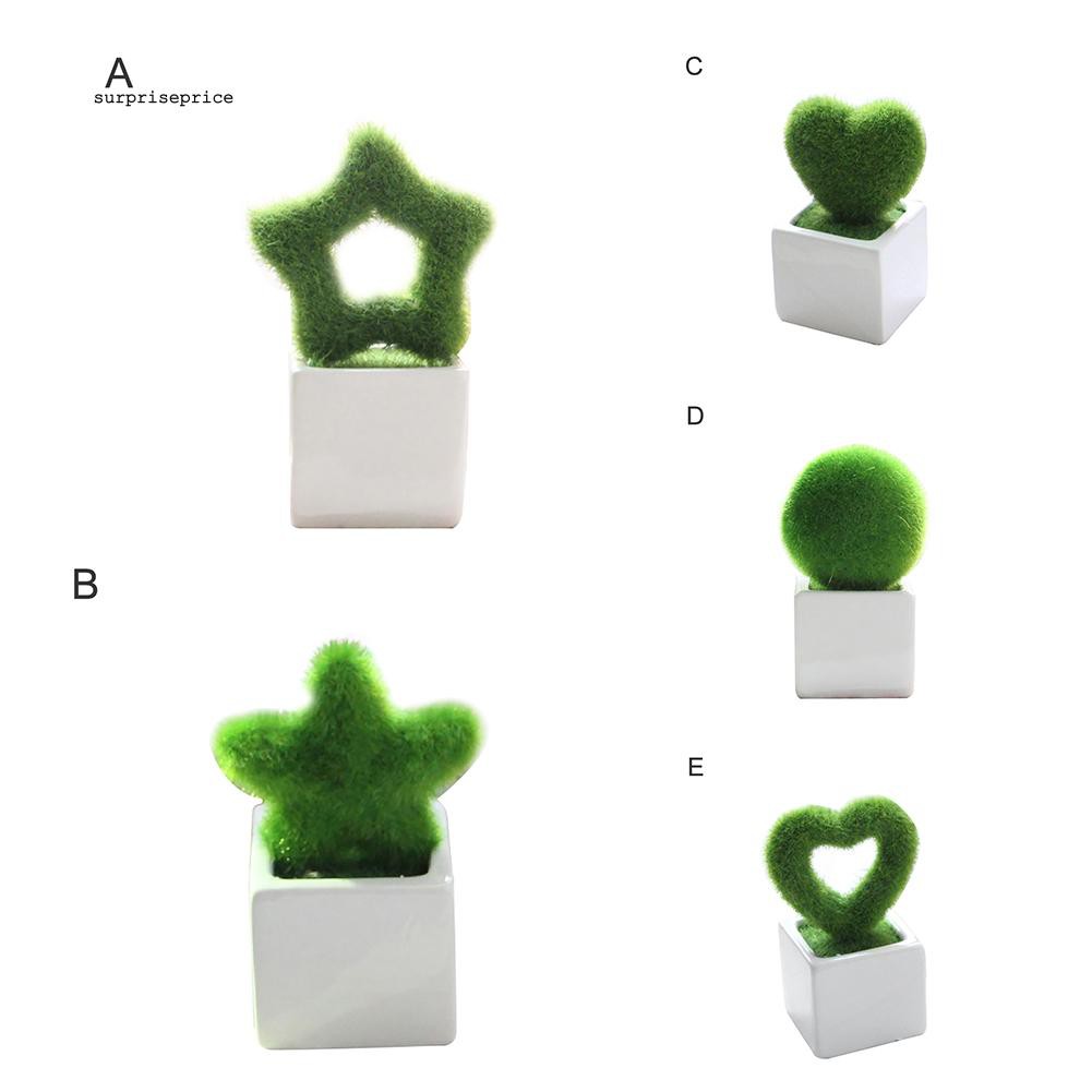 1 Chậu Cây Nhân Tạo Hình Ngôi Sao / Trái Tim Tròn Trang Trí Tiệc Cưới / Sân Vườn