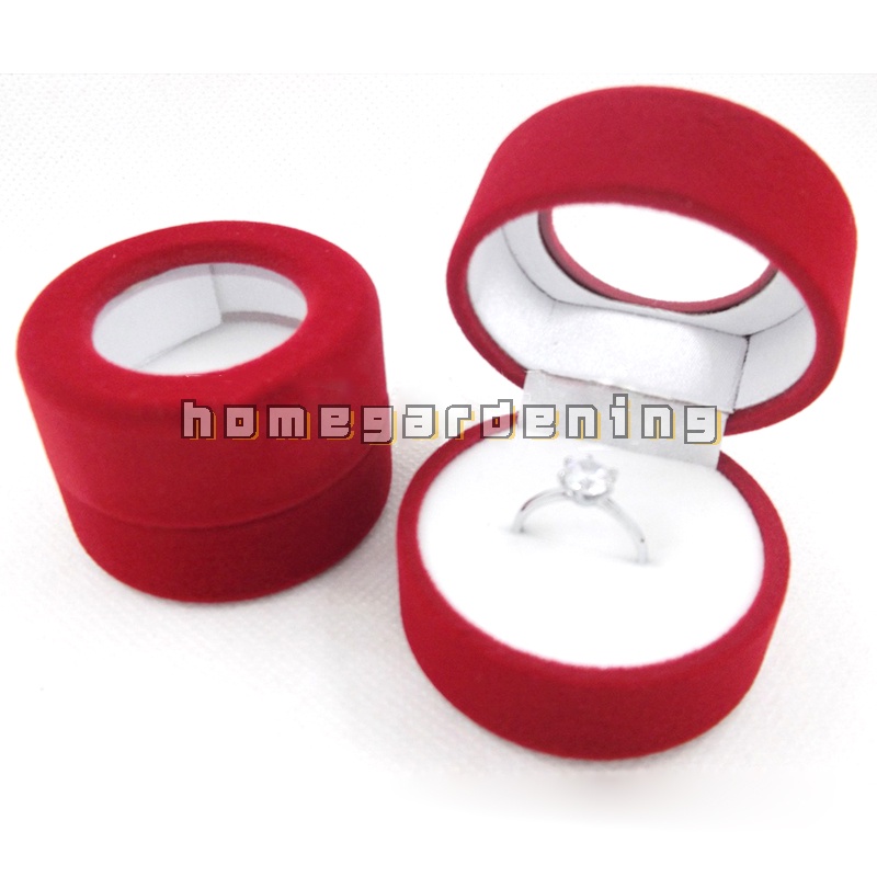 Hộp Đựng Nhẫn Hình Trái Tim/Vuông/Tròn Bằng Nhung Dùng Làm Quà Cưới