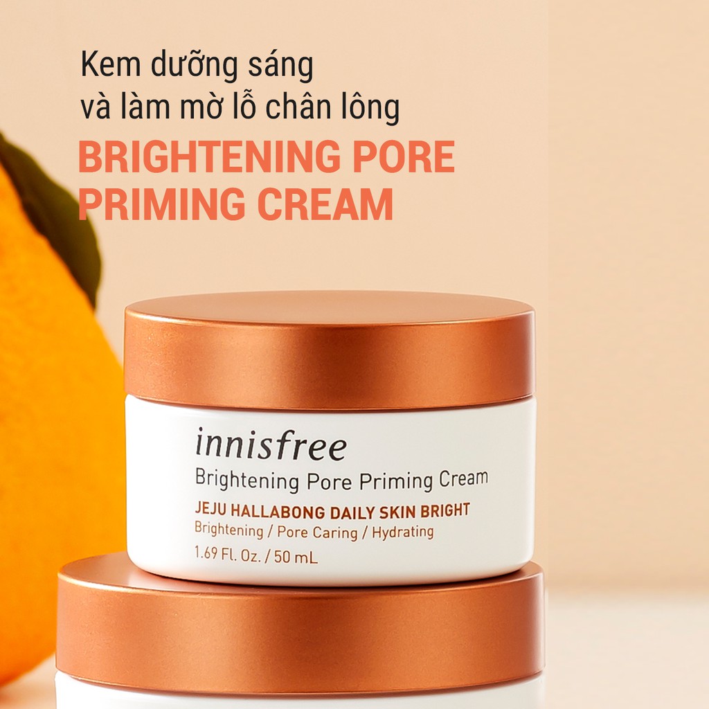 [Mã COSIF05 giảm 10% đơn 400K] Kem dưỡng sáng da 3 trong 1 innisfree Brightening Pore Priming Cream 50ml