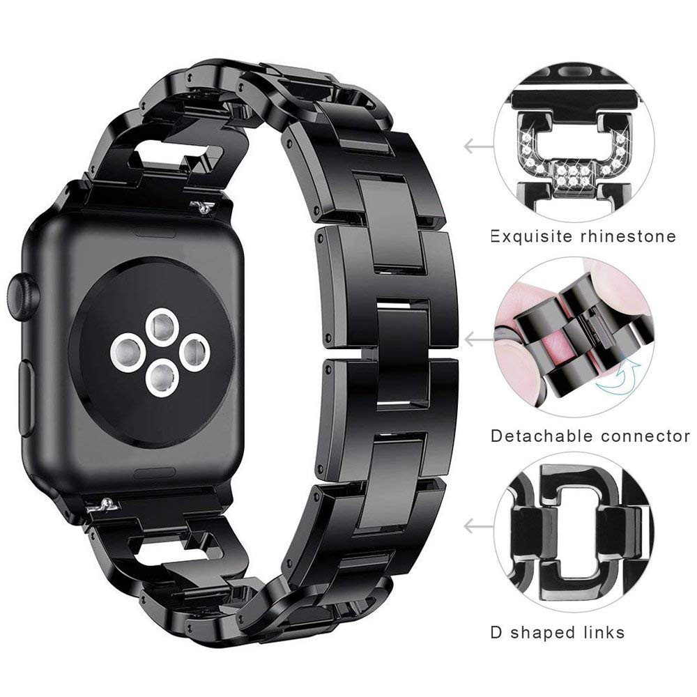 Dây đeo inox đính đá cho đồng hồ thông minh Apple Watch iWatch 321 38mm 42mm