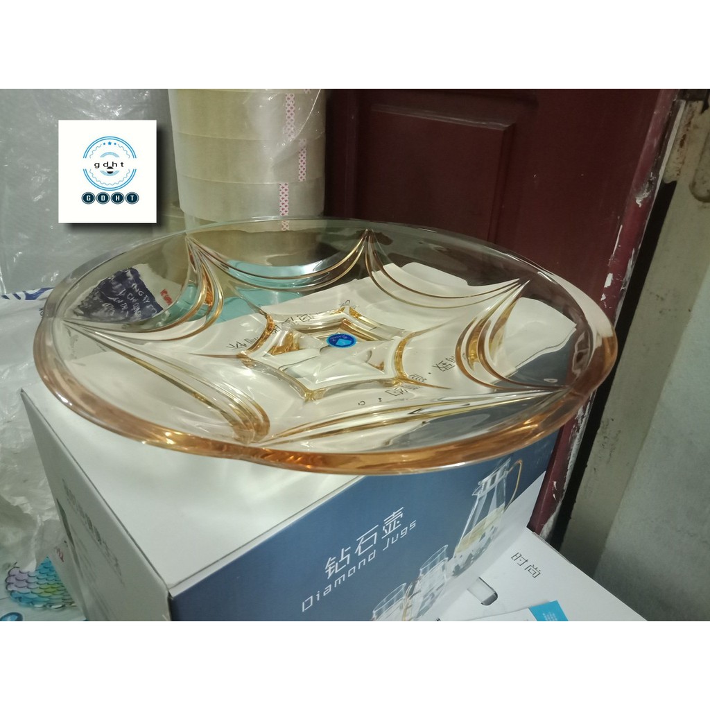 ĐĨA THỦY TINH KIM CƯƠNG ĐỰNG HOA QUẢ