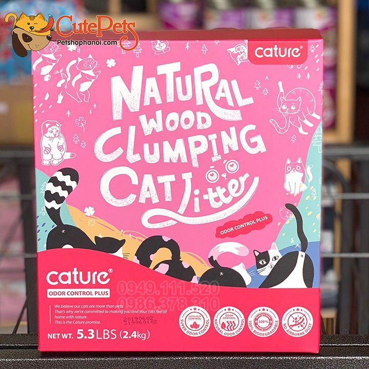 Cát Gỗ Cature Cát vệ sinh mèo đổ được bồn cầu - CutePets