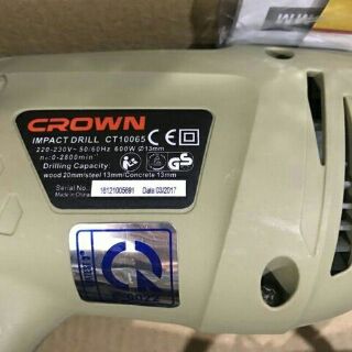 [ Hàng Chính Hãng ] Máy Khoan CROWN CT10065 13mm