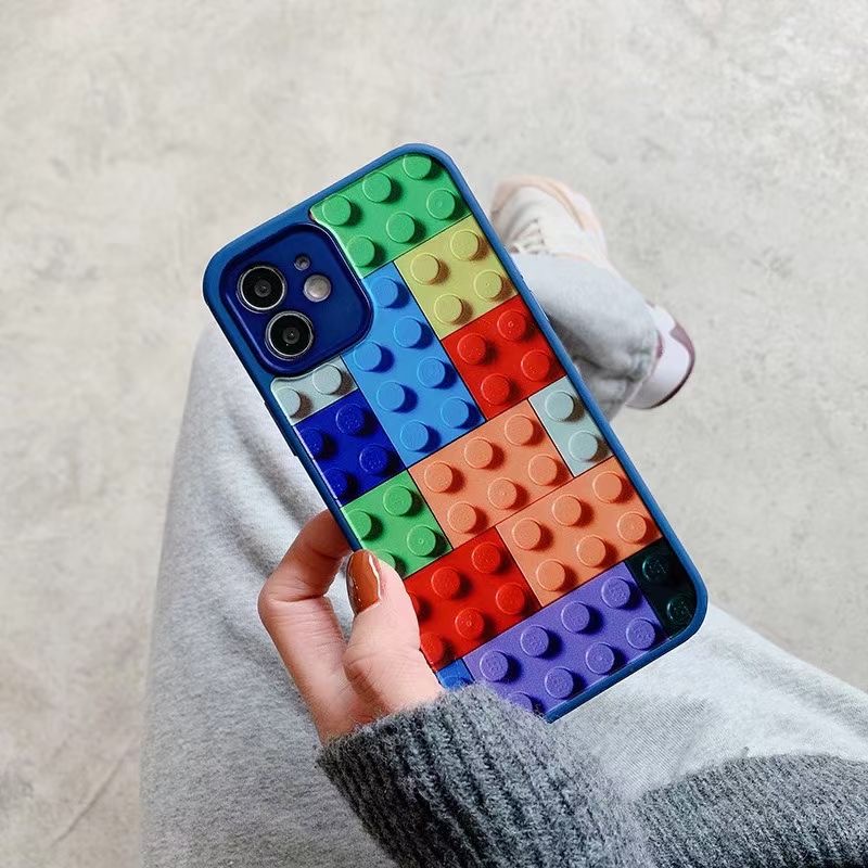 Ốp điện thoại nhám hình mảnh ghép dành cho iPhone 7 7plus 8 8plus x xr xs 11 12 promax | BigBuy360 - bigbuy360.vn