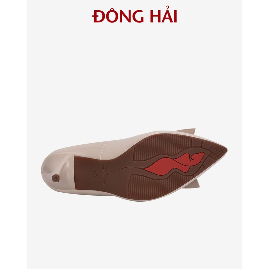 "TẶNG NGAY 30K khi theo dõi gian hàng "Giày cao gót mũi nhọn da bóng đính nơ Đông Hải - cao 8cm - G81H1 hot 2022