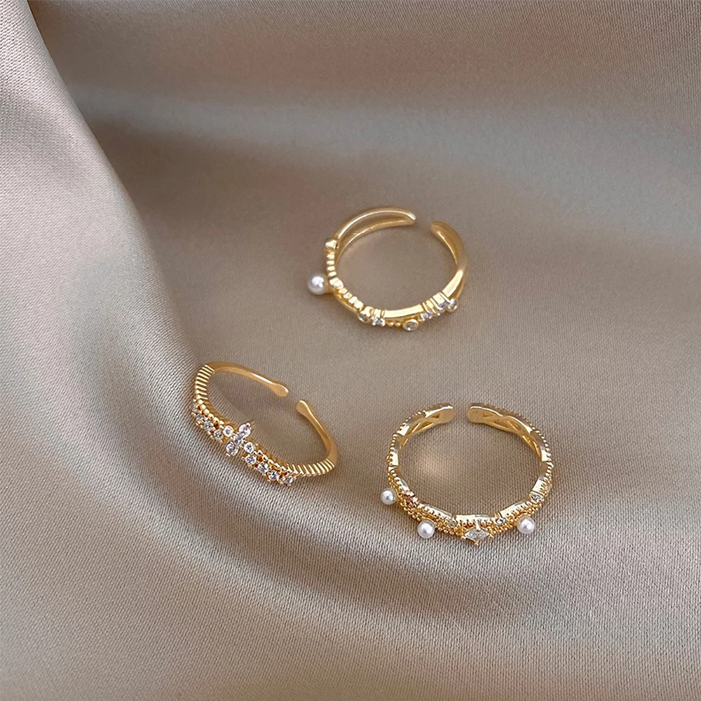 Nhẫn Đeo Tay Kim Loại Đính Đá Thời Trang Cho Nữ