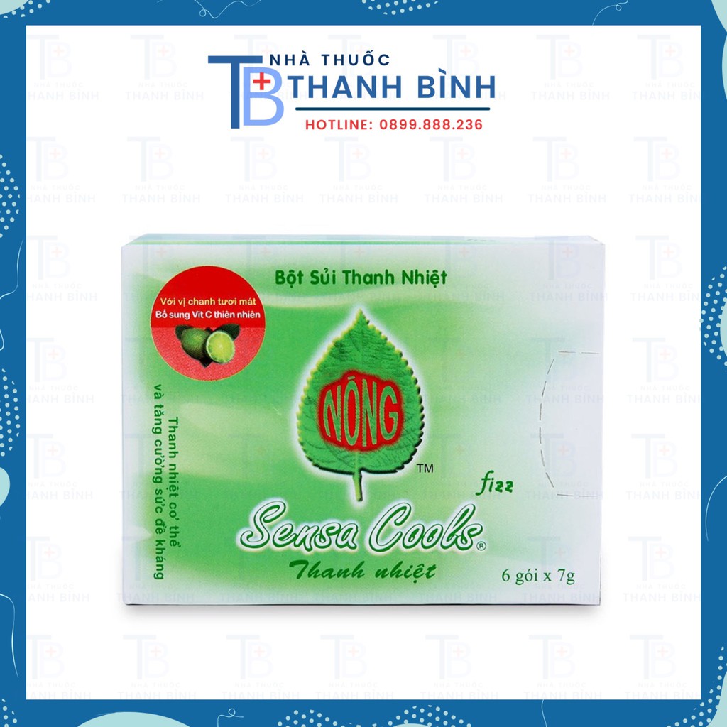 SENSACOOL Bột Sủi Thanh Nhiệt Giúp Mát Gan, Giải Độc Hộp 6 Gói.