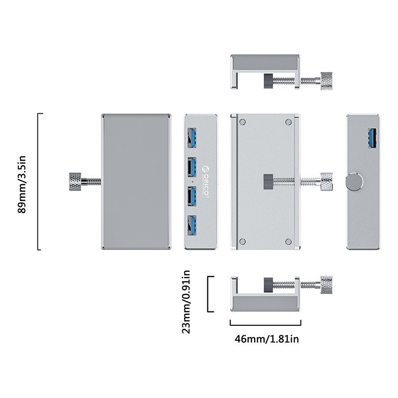 [Mã 2404EL10K giảm 10K đơn 20K] Bộ chia Hub 4 cổng USB 3.0 vỏ nhôm Orico MH4PU - Bảo hành 12 tháng !