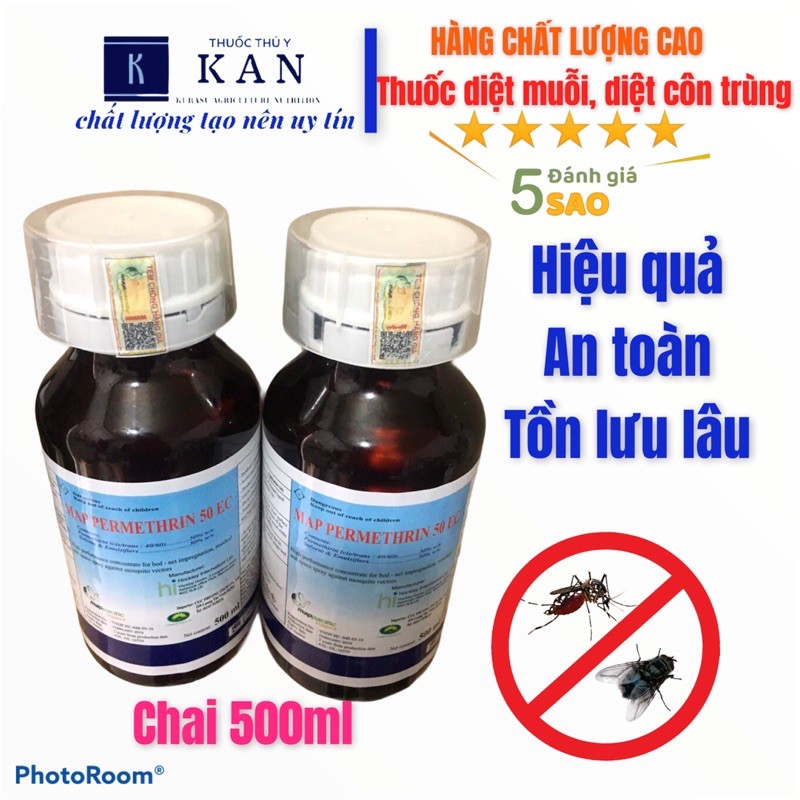 Chế phẩm diệt muỗi, ruồi, kiến và côn trùng các loại premethrin Anh quốc chai 500ml