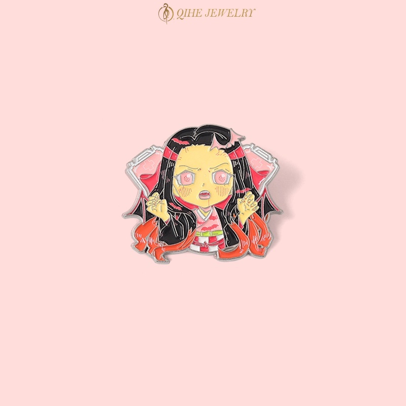 Ghim cài áo QIHE JEWELRY nhân vật hoạt hình tráng men làm quà tặng