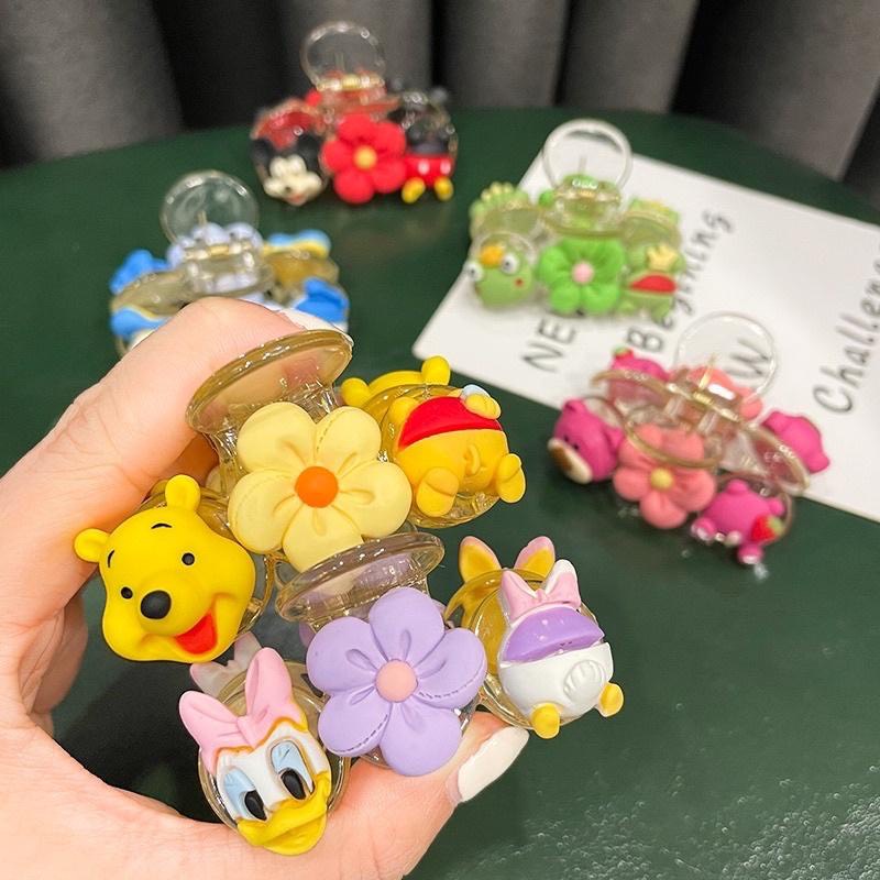 Kẹp tóc càng cua trong suốt đính gấu, hoạt hình nhiều mẫu đáng yêu Dumi Shop