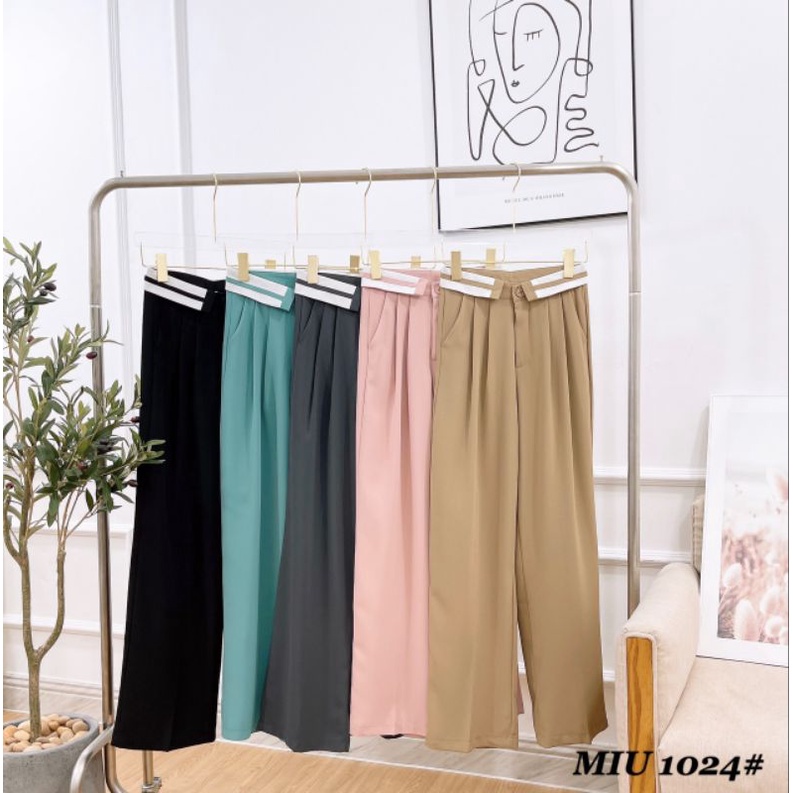 Quần vải ống suông cạp viền hàng QCL1