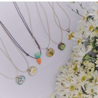 Vòng cổ mặt gốm in hình Cute